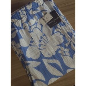 Grayson/Threads Girls XL 14 Blue/White Floral Wide-Leg Cotton Pants Pockets NWT